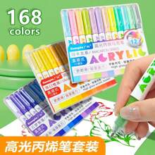 GuangNa 168 Vibrant Colors Acrylic Paint Markers | Bullet Tip (1.2mm) For Sharp Lines | High Coverage & Large Ink Capacity | 14 Sets, 12/Pack - Art, Crafts, Journaling Essential, Gift For Back To School