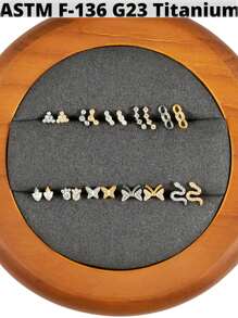 1PC G23 Titanium Marquise Zirconia Labret Lip Studs Internal Thread CZ Snake/Butterfly/Flower Ear Cartilage Tragus Helix Earring Lobe Piercing Jewelry - As Shown - View 4