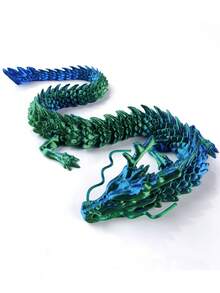 2pcs Chinese Dragon Statue, 35.43 Inches And 23.62 Inches, 3D Printed Jointed Design, Flexible Joints, Home & Auto Decor, Desktop Display, Creative Collectible Toy, Holiday Gift - Multicolor - View 8