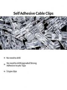 50 piezas de clips para luces de cuerda de exterior con tiras adhesivas - a prueba de agua, resistente a los rayos UV, sin daños, instalación sin herramientas, adecuado para Navidad, patio, jardín, decoración de balcón, clips para colgar luces
