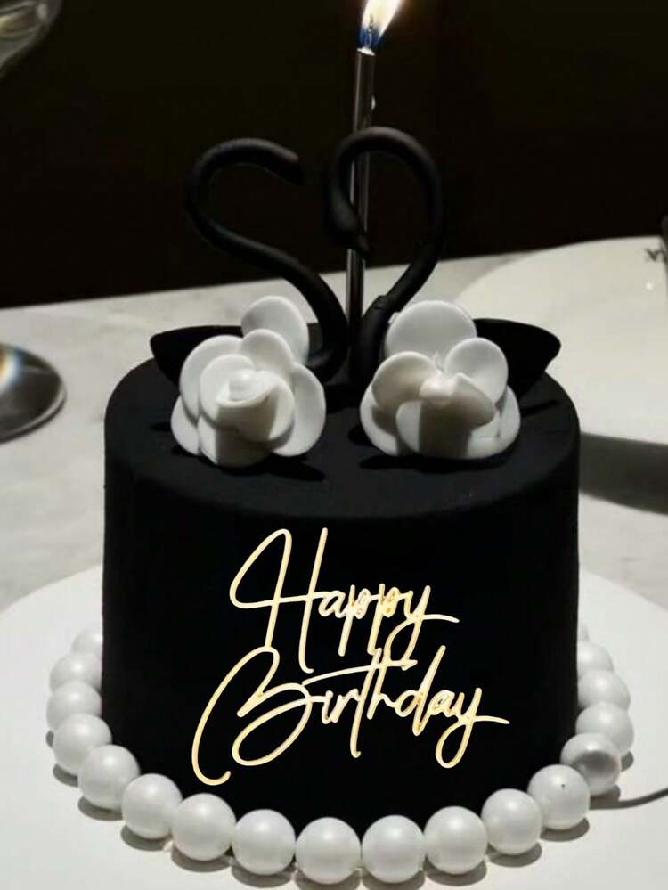 1件/3件/6件精美立体生日蛋糕装饰，完美适用于奢华优雅的蛋糕，打造高档视觉盛宴，这些装饰可以完美融入蛋糕和甜点桌的甜蜜欢乐的视觉享受中。 - 金色 - 查看 7
