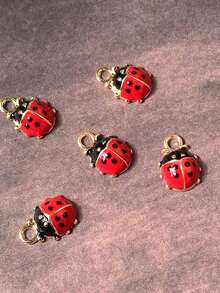 10 件装锌合金瓢虫动物吊坠 DIY 可爱昆虫项链耳环配件 - 瓢蟲 - 查看 7
