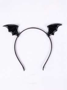 3 件万圣节蝙蝠发夹蝙蝠翅膀头带卡通蝙蝠耳朵头带发饰角色扮演服装黑色非常适合万圣节和圣诞节派对装饰