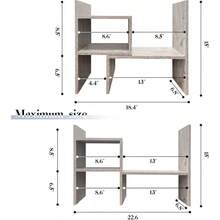 TLL  Desktop Bookshelf Organizer Adjustable Wood Desktop Storage Shelf Counter Office Storage Rack Top Bookcase Display Books Elegant Light Grey Oak Desktop Bookshelf For Writing Desk Table - Xám nhạtSồi - Xem 2