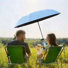 Beach Chair Umbrella With Clamp Clip On Umbrellas For Chair 42 Inches Adjustable Sun Umbrella For Camping Outdoor Chair UPF 50+ Folding Umbrella For Travel Plant Shade Wheelchair