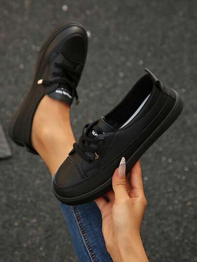 1 Pair Women's 2025 New Casual Slip-On Flat Sneakers, Lightweight & Convenient, White, Beige, Black Color Options, Size 35-43