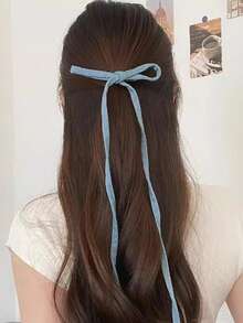 2 Stücke Haarklammern mit Jeansblau Schleifen, Haarspangen für Frauen, Neue Haaraccessoires Stil 2025