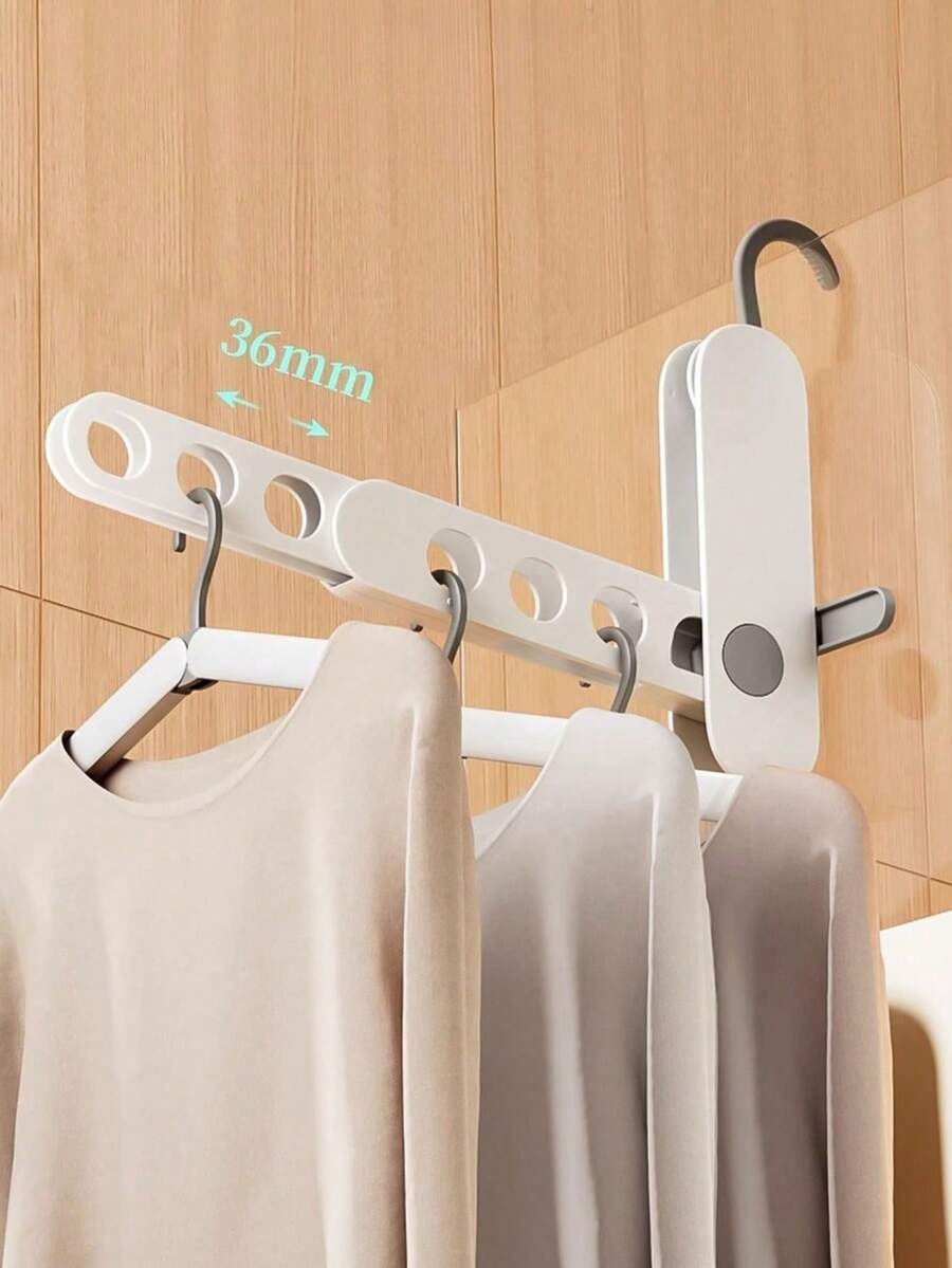 Foldable Travel Clothes Drying Rack, Portable Retractable 7-Hole Laundry Hanger, Business Travel Hotel Balcony Window Drying Rack - Multicolor - View 1