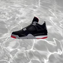 Winter Hot Black Silver High TopTrendy Retro Thick BottomAnti SlipandShock Absorbent Sports Shoes-Jodan4 - 黑色 - 查看 1