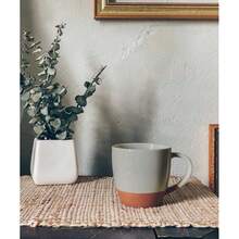 Mora Ceramic Large Latte Mug Set Of 4, 16oz - Microwavable, Porcelain Coffee Cups With Big Handle - Modern, Boho, Unique Style For Any Kitchen. Microwave Safe Stoneware - Assorted Neutrals-176765 - Earl Grey - Xem 6