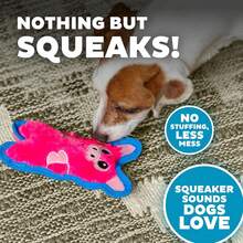 Outward Hound Durablez Minis Plush Squeaky Dog Toy - Stuffing-Free For Minimal Mess, Interactive & Durable, Jumbo Squeaker, Ideal For Puppies & Small Breeds, Pig Design, 6.8 Inches - Pink - View 1