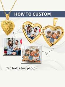 1件个性化激光雕刻不锈钢可打开相框，2025年送给女性的最佳礼物，礼物，情人节礼物，送给朋友的礼物，母亲节礼物，感恩节礼物，送给女性的珠宝礼物，送给她、奶奶、妈妈，母亲节，情人节，生日，周年纪念日，毕业典礼，送给家人、朋友和同学，珠宝和手表，季节精选，定制名字不锈钢项链，个性化铭牌，女士珠宝，波西米亚风宣言 - 樣式 - 查看 22