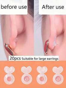 20pcs Earring Backs, For Heavy Earrings, Invisible Lift Pads, For Non-Drooping Earlobes, Safety Earring Lifters, For Studs And Hanging Earrings, Women Earrings