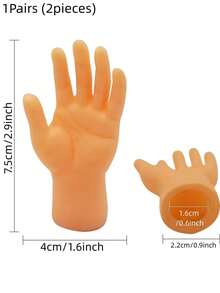 2pcs/1set Miniature Realistic Rubber Hand Finger Toys, Funny Finger Puppets, Suitable For Cat Toys, Party Favors, Puppet Shows,Christmas - Multicolor - View 7