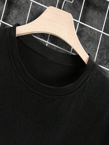 Men'S Retro "HOMIES" Graphic T-Shirt - Dark Wind Comfort Cotton, Casual Crew Neck, Regular Fit, Ideal Spring/Summer/Fall, Perfect Valentine'S Day Gift, Casual Wear Tee |   Bold Lettering Design |   Comfortable Fit - 黑色 - 查看 5