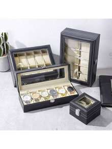 Luxurious PU Leather Watch Box - 2/3/6/10/12 Slot Organizer - Scratch-Resistant, Secure Storage - Perfect Gift For Collectors And Travel - Elegant Display Case