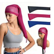 1pc Black Blue Pink Braiding Hair Sleeve For Dreadlocks Hair Extension Extra Long Sleeve With Elsatic Band For Crochet Hair Ultra Strech Dreadlock Tube Sleeve Jumbo Dreadlock Cap Head Wrap For Long Hair Styling Strechy Mesh Crochet Hair Net - Multicolor - View 2