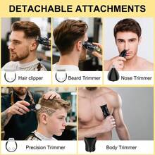 Hatteker 1pc Multi-Functional 5 In 1 Electric Hair Clippers Men Oil Head Carving Professional LED Hair Trimmer - Nhiều màu - Xem 6