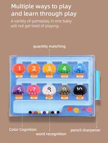 Magnetic Color And Number Maze, Wooden Color Classification Maze, Wooden Color Matching Learning Counting Puzzle Board, Montessori Counting Matching Games Color Sorting Board, Montessori Fine Motor Skills Toys For Kids Ages 3+ - Multicolor - View 3