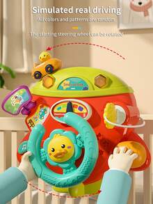 1pc Kids Steering Wheel Toy, Baby Simulation Co-Pilot Educational Toy, Gift For Baby Boys And Girls, Christmas Gift (All Colors & Patterns Random) - Multicolor - View 6