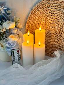 4/12-Piece LED Flameless Candle Set With Remote Control And Timer, Premium Mood Decorative Lights For Birthday Parties, Home, Halloween, Weddings, And Holidays - 白色 - 查看 6