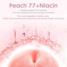 Espuma Limpadora de Pêssego 77, Com Niacina, Tonificação Uniforme, Limpeza de Poros, Melhora a Aparência Geral, Limpador Hidratante, Para Pele Opaca e Tom de Pele Irregular, Cuidados com a Pele Coreana para Pele de Vidro (100 g/3,52 fl.oz.)