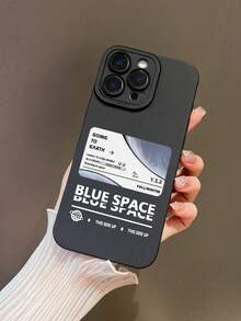 1pc Planet Pattern Simple & Elegant Regular Phone Case - Black - View 1