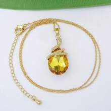 18k Gold Plated Water Drop Crystal Multicolor  Snake Pendant Necklace 16"+2"2025 - 金色 - 查看 2