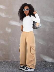 Halloween Kids Costumes Girls Clothes Piece Outfit Ribbed-Shirt Top + Cargo Pants, Girls Fall Clothing Set, Sizes-12 Years