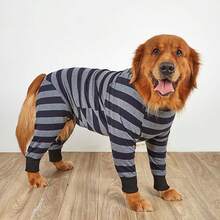 1 قطعة بيجامات مريحة وناعمة مطاطية للكلاب الكبيرة ذات تصميم مخطط