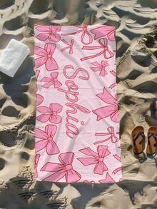 Personalized Kids Beach Towel, Summer Birthday Gift, Summer Vibe, Girls Beach Trip, Customized Beach Towel, Swimming Pool, Beach Decor - Multicolor - View 8