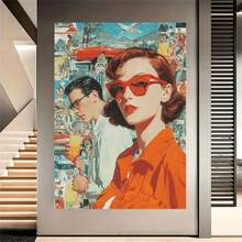 1pc Vintage Charming Woman Art Print Canvas Painting Wall Arts Posters Waterproof Vertical Wall Decoration No Frame - Camel - View 12