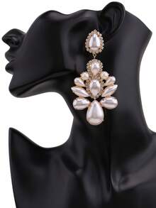 Hoa tai kẹp không xỏ khuyên, kẹp xích hợp kim đồng đính đá pha lê hàn thủ công nhiều hình dạng hình học nhiều màu sắc, thích hợp đeo hàng ngày - E1414Clip - Xem 2