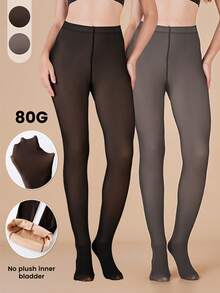 1/2 Paar Damen Schwarze Transparente Strumpfhosen, Große Größen, Bauchkontrolle, Po-Anhebung, Hohe Elastizität, Pillingresistent, Geeignet für Lässig, Büro und Business Tragen im Herbst und Winter