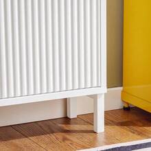 SoBuy Shoe Rack With 4 Flaps, Slim Shoe Cabinet, Shoe Rack With 4 Shelves, Shoe Chest Of Drawers, Shoe Storage, White, W X H X D Approx. 100 X 91 X 19 Cm FSR177-L-W - White - View 9