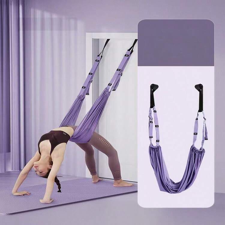 Cuerda de yoga para uso doméstico, cinturón de estiramiento para colgar en puertas, cuerda invertida para colgar en puertas, cuerda de yoga para uso doméstico, cuerda de yoga, equipo de entrenamiento de cintura invertido, colgar en puertas, cinturón de estiramiento - Multicolor - Añade 1