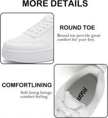 MEMON Womens Fashion Sneakers,Lace Up Platform Sneakers,Lightweight Casual Sneaker,Walking Sport SneakersChristmas - 米色 - 查看 5