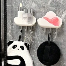 1pc Cloud-Shaped Adhesive Soap Dish Holder, Bathroom Wall Mounted Soap Storage Rack