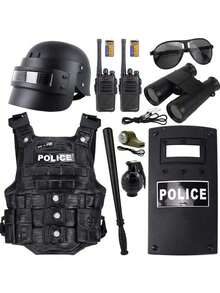 2025 New Costume Set - SWAT Costume Set - Children's Role Play Toys - Grenade - Handcuffs - Baton - COS Props - Parent-Child Interactive Toys - Birthday Gift - Easter Gift - Holiday Gift - Perfect Gift - Gift - Toy