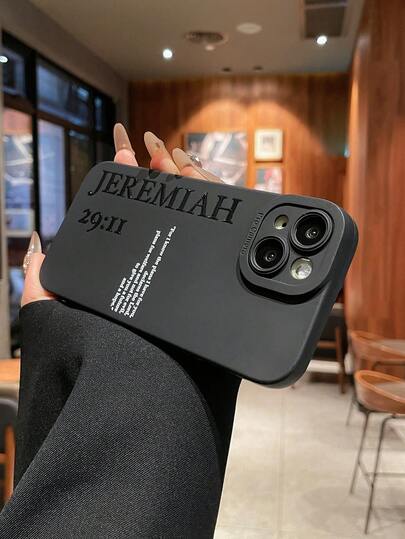 Jeremish 29:11 Bible Verse Shiny Print Black Phone Case, God Jehovah Christian Cool Phone Case, Birthday Gift For Girlfriend Boyfriend Christian Gift, Durable, Shock-Resistant And Fashionable Matte Soft TPU Material Phone Case, Phone Protective Cover, For Samsung Phones