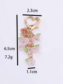 1 móc khóa hình hoa loa kèn dễ thương phong cách Nhật Bản dành cho cả nam và nữ Kawaii Túi xách Phụ kiện ô tô lấy cảm hứng từ Hàn Quốc/Nhật Bản dành cho phụ nữ Móc khóa túi xách - Hồng - Xem 3