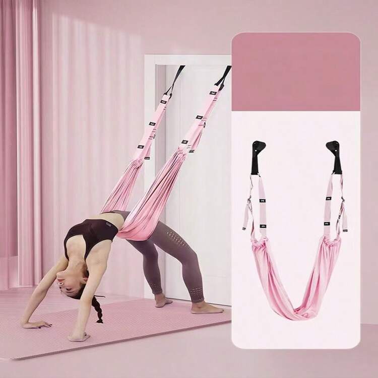 Cuerda de yoga para uso doméstico, cinturón de estiramiento para colgar en puertas, cuerda invertida para colgar en puertas, cuerda de yoga para uso doméstico, cuerda de yoga, equipo de entrenamiento de cintura invertido, colgar en puertas, cinturón de estiramiento - Multicolor - Añade 4