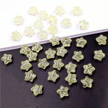 50Pcs 10mm Colored Acrylic Star Crackle Loose Beads Handmade DIY Beads Hand Beaded Bracelet Necklace Mobile Phone Chain Jewelry Accessories - 黃色 - 查看 2