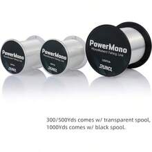 RUNCL PowerMono - Línea de pesca monofilamento 300/500/1000 yardas - Máxima fuerza, amortiguador, suspensión en agua, amigable con nudos, línea de pesca overol de 3 a 35 libras, baja y alta - Transparente - Ver 8