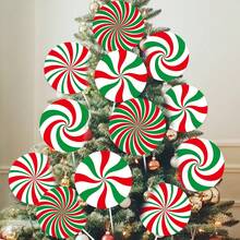 4/8 piezas Decoraciones de árbol de Navidad con piruletas rojas y verdes, decoraciones lindas de caramelos para la parte superior del árbol de Navidad, decoraciones navideñas para el hogar, fiesta y uso en interiores y exteriores