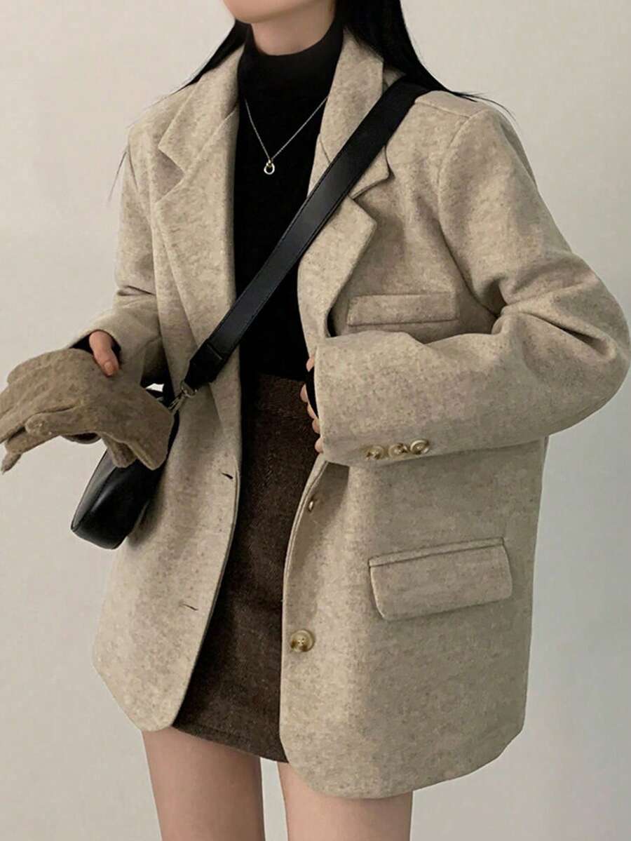 女式复古英伦风西装外套，冬季