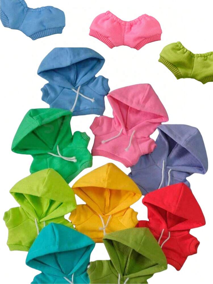 17厘米拉布布怪兽娃娃衣服配饰服装DIY儿童礼物彩色连帽卫衣娃娃配件 - 彩色 - 查看 2