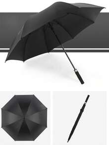 1pc Automatic Open Extra Large Golf Umbrella, Double-Layer Canopy Ventilated Windproof Oversized Straight Handle Rain Umbrella, Waterproof - Multicolor - View 3