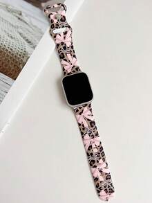 1条可爱蝴蝶结豹纹硅胶表带，兼容 38mm、40mm、41mm、42mm、44mm、45mm、49mm（S10 42mm、S10 46mm），时尚柔软硅胶运动表带，兼容Ultra 2、S10、SE 9、SE 8、SE 7、SE 6、5、4、3、2、1，优雅女士时尚手表配件，智能手表表带，独特个性风格表带 - A款 - 查看 3