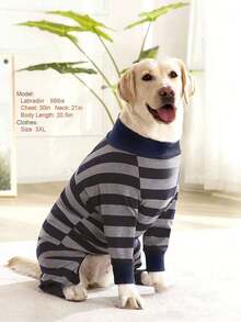 1 قطعة بيجامات مريحة وناعمة مطاطية للكلاب الكبيرة ذات تصميم مخطط